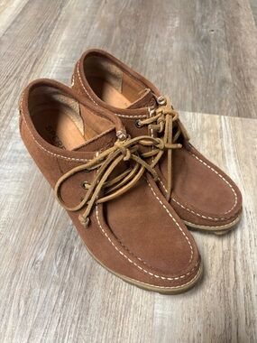 Sperry Brown Suede Lace-Up Wedge Chukka Oxfords